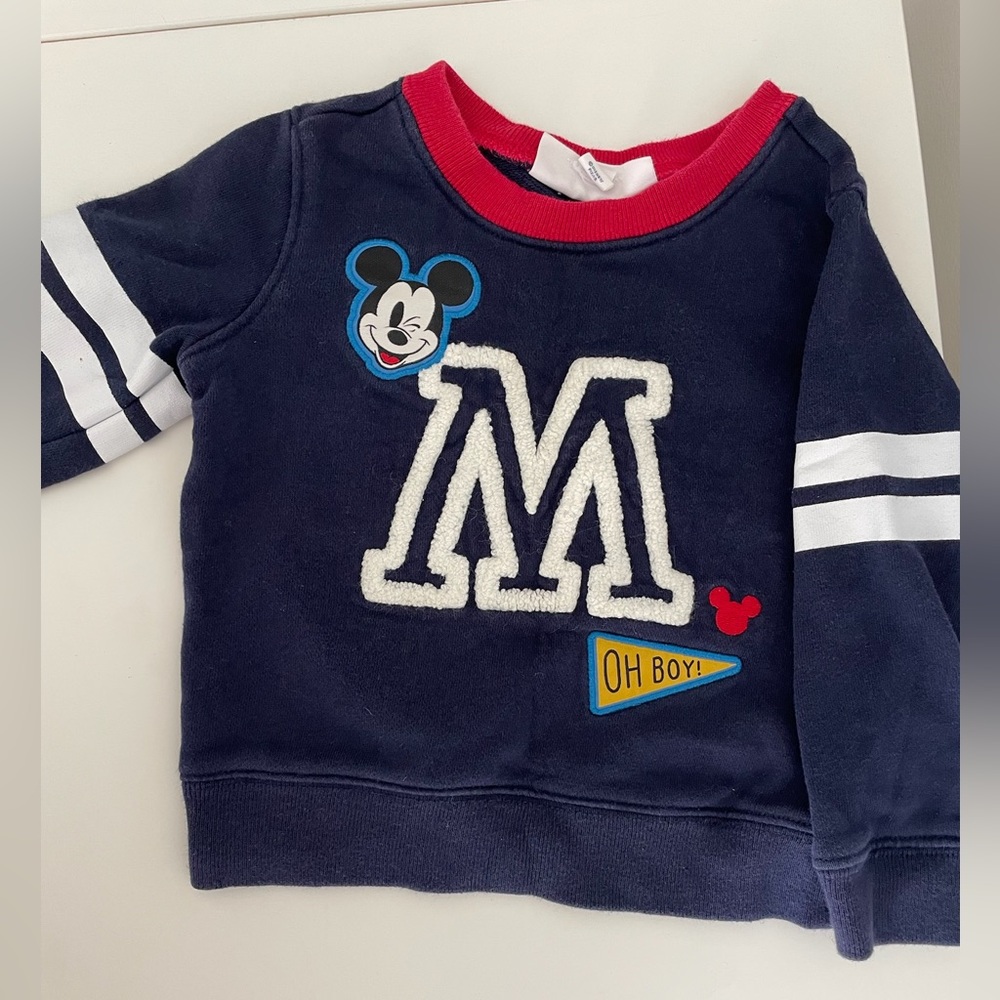 GAP Disney Blue and Red Mickey Mouse Sweatshirt